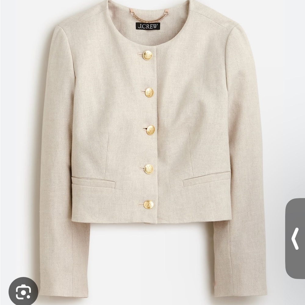 Jcrew half jacket with gold buttons new